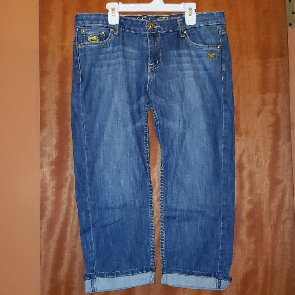 💯ECKO RED DENIM CAPRIS